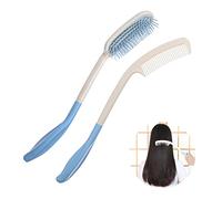 Fanwer Long Reach Handled Comb and Hair Brush Set Applicable to elderly and hand-disabled people inconvenient upper limb activities (2 pcs)
