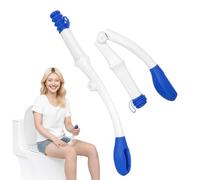 Fanwer Toilet Aids Tools, Foldable Blue Long Handle Butt Wiper for Overweight, Elderly and Disabled - Bottom Buddy Wiping Aid Extends 15" Reach