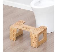 Fanwer Wooden Toilet Stool - 7" and 9" Adjustable Heights, Bamboo Material, Easy Assembly, Comfortable Defecation, Gut Health - Improve Bathroom Posture and Comfort.