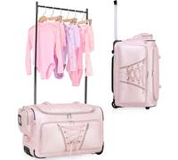 Fanwoli 23" Dance Bag with Garment Rack | Luminous Poise Collection | Waterproof Textured Shimmer/Lustrous Satin Fabric | Competition Travel Duffel Luggage for Cheer, Skating, Gymnastics & Sleepover