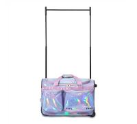 Fanwoli 23" Dance Bag with Garment Rack | Prism-Glowing Collection | Waterproof Iridescent Fabric | Ideal Competition Duffle Bag for Dancer Cheerleader Little Princess | Mermaid Seablue