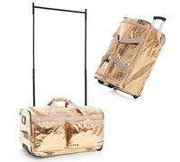 Fanwoli 28" Competition Bag with Garment Rack | Prism-Glowing Collection | Waterproof Iridescent Fabric | Ideal Dance Duffle Bag for Dancer Cheerleader | Limited Edition Champion Gold