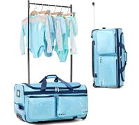 Fanwoli 28" Dance Bag with Garment Rack | Glitter Waterproof Fabric | Shine-Bright Collection | Ideal Rolling Competition Gear Duffel Bag for Professional Dancer Cheerleader Gymnast Cosplayer Skater