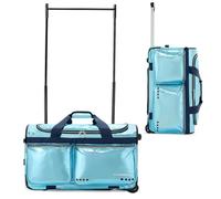 Fanwoli 28" Dance Bag with Garment Rack | Prism-Glowing Collection | Waterproof Iridescent Fabric | Ideal Competition Duffle Bag for Dancer Cheerleader Little Princess, Sapphire Blue, 71.12 cm, Laser