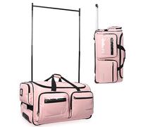 Fanwoli 28" Dance Bag with Garment Rack | Ultra-Light Collection| More Lightweight & Wear-Resistant| Ideal Competition Duffle Bag for Dancers Livestreamer Athletes, Candy Pink, 71.12 cm