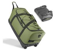 Fanwoli 30'' Rolling Duffel Bag with 2 Wheels - No-Sag Design for Heavy Loads, Expandable 100L-120L Waterproof Luggage, Foldable Lightweight Design with Muti Straps & Lock for Travel