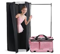 Fanwoli Dance Bag with Rack and Dressing Room | 360 Privacy Curtain | Ideal Competition Duffle Bag for Dancer Cheerleader Little Princess (Including Curtain), Sparkling Rose, 23-Inch, Glitter