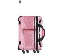 Fanwoli Rolling Dance Duffel Bag with Garment Rack | Detachable 4-Spinner Wheels | Waterproof Glitter Fabric | Competition Travel Luggage for Cheerleader, Skating, Gymnast & Sleepover, Sparkling Black