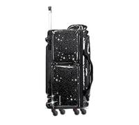 Fanwoli Rolling Dance Duffel Bag with Garment Rack | Detachable 4-Spinner Wheels | Waterproof Glitter Fabric | Competition Travel Luggage for Cheerleader, Skating, Gymnast & Sleepover, Sparkling Pink