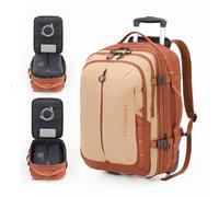 Fanwoli Rolling Vacuum Backpack Travel with One-Button Compression, 55L Expandable, Water Resistant Carry-On Suitcase Luggage, Ideal for Outdoor/Family/Trips