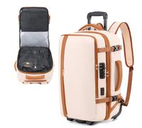 Fanwoli Rolling Vacuum Backpack Travel with One-Button Compression, Expandable Carry-On Suitcase Luggage, Approved TSA Lock & Water-Proof Laptop Compartment for Outdoor/Family/Business Trips