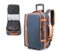 Fanwoli Rolling Vacuum Backpack Travel with One-Button Compression, Expandable Carry-On Suitcase Luggage, Approved TSA Lock & Water-Proof Laptop Compartment for Outdoor/Family/Business Trips