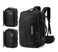Fanwoli Vacuum Travel Backpack,One-Button Compression,Expandable Carry-On | Built-in Electric Pump, Ergonomic Hip Belt, Water-Resistant, Wet/Dry & Shoe Compartment, Fits 17" Laptop for Travel/Business