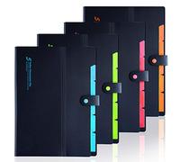 FANWU 4 Pack Expanding File Folders with 6 Pockets, A4 Accordion File Organiser Divider Folders, Plastic Filling Folder Wallet with Snap Closure Subject Document Organizer for School Home Office