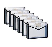 FANWU 6 Pack Plastic File Wallet Document Organizer with Flap and Snap Button Closure, Letter Size, 2.8”Expansion, Large Poly A4 Expandable File Folder for School Office Home Storage