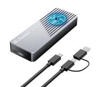 fanxiang M.2 NVMe Enclosure, With Built-in Cooling Fan System SSD Enclosure, USB 3.2 Gen2 10Gbps, Up to 4TB M Key/B+M Key, With USB C to C and USB A to C Cables for 2230/2242/2280-MD85