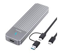 fanxiang M.2 NVMe / SATA Enclosure, Dual-Protocol SSD Enclosure USB 3.2 Gen2 10Gbps, Up to 4TB M Key/B+M Key, With 2-In-1 Cables for 2230/2242/2260/2280-MD87