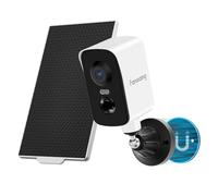 fanxiang Magnetic Security Camera Outdoor with Solar Panel & 64GB Card, 2K Rechargeable Battery Camera Wireless WiFi, 300° Pan Rotating, PIR, Color Night Vision, AI Motion Detection, SD/Cloud Storage