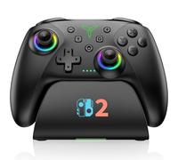 Fanxieast Wireless Bluetooth Switch 2 Controller with Charging Dock,Programmable 1000mAh Game Controller No Drift No Deadzone,RGB Lightning Pro Controller Compatible with Switch/Lite/OLED