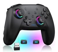 Fanxieast Wireless PC USB Gaming Controller,Programmable Nintendo Switch Controllers with Hall Effect Joystick &1000mAh Battery Adjustable Turbo/Vibration - for PC/Switch/Lite/OLED/iOS/Android