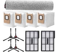 Fanxinzttc 11 Pcs Accessories Kit for Eufy E28 Omni / E25 Omni Vacuum Cleaner, Accessories Parts 1 Main Brush, 4 Side Brushes, 4 Dust Bags, 2 Filters