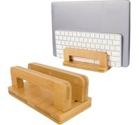Fanxinzttc Vertical Laptop Stand Holder, Desktop Wooden Bamboo Stand, Non-Slip Laptop Dock with Adjustable Dock for Apple MacBook, IPad, Tablets Gaming, It Easy to Place All Your Devices