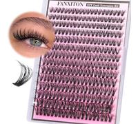FANXITON Lash Clusters Pack of 280 Wispy Lash Clusters D Curl 8-16 mm Mix Natural Eyelash Clusters 40D Simple Eyelashes DIY Eyelash Extensions at Home Black