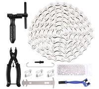 FANXIYA Bike Chain Tool Kit, Bicycle Repair, Cleaning & Removal Kit With 6/7/8 Speed Chain 1/2" × 3/32", 116 Links, Mountain Bike Cycle Tool Kit with Chain Breaker, Brushes, Splitter, Link Pliers