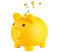 FANXIYA Piggy Banks for Kids, Cute Money Saving Box, Plastic Children's Coin Box, Unbreakable Girls Money Tin, Novelty Small Animal Money Pots (Yellow)
