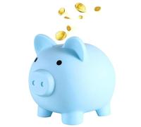 FANXIYA Piggy Banks for Kids, Cute Money Saving Box, Plastic Children's Coin Box, Unbreakable Girls Money Tin, Novelty Small Animal Money Pots (Blue)