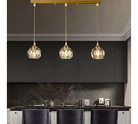 FanXus 3-Light Gold Brass Ceiling Pendant Light Crystal Sputnik Chandeliers Fixtures Modern Linear Pendant Hanging Lamp For Bedroom Living Dining Room Kitchen Island Change for the better