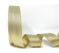 Fany Byetsa Metallic Lame 30mm Bias Binding on a 3m Length (This is a Cut from a roll, Presented on a Bertie's Bows Ribbon Card) (Gold)