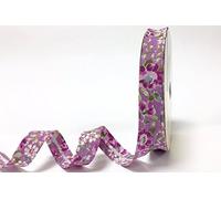Fany Pink/Purple Floral 18mm Purple Bias Binding on a 3m Length (N.B. This is a Cut from a roll)