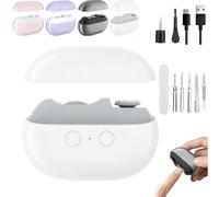Fanyil Easyclip/glosrity Easyclip Smart Nail Clipper, Functional Automatic Fingernail Trimmer, with LED Light & Nails Scraps Storage, Total Nails Care for Kids Adults Seniors ((White)