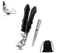 Fanyil Orthoclip, Splash-Proof, 2025 Upgraded Stainless Steel Nail Clippers, 180° Wide-Mouth Bite,Sharp Thick Toe Nail Trimmer, Double Configuration of Oblique and Flat Mouth, Easy to Clean (Flat)