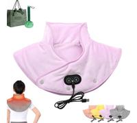 Fanyil Thermaease Pro, Portable USB Heating Pad for Neck Shoulders and Back, 0.5lb Electric Heated Neck Wrap Warmer and Shoulder Heating Pad, 3 Heat Levels Plus 3 Massage Modes (Purple)