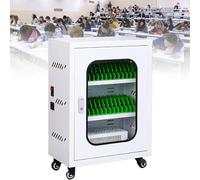 FANYING Cellphone Charging Station W/Wheels & Combination Lock, Wall Mounted Phone Storage Box, Rechargeable Phones Locker, Secure Phone Cabinet,30Slots