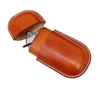 Fanyixuan Leather Glasses Case Cowhide Vintage Men And Women Nearsighted Glasses Sunglasses Travel Anti-Crush Storage Box, Brown, S