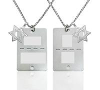 FANYX 2-Sided Bring Them Home Now Necklace Israel Dog Tag, IDF Military Style, Star of David Pendant for Men Women, Stainless Steel 24-Inch Chain, Stainless Steel, No Gemstone