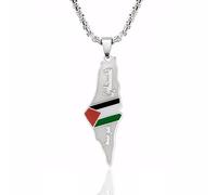 FANYX Palestine Necklace for Women Men, Palestinian Pendant, Stainless Steel, No Gemstone