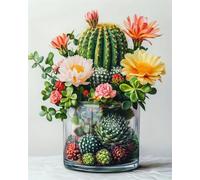 FanZheZhe 11Ct Cross Stitch Kits，Count Counted Stamped Pre Printed Cross Stitch Embroidery Kits for Adults Beginners Starter Advanced Easy Crossstitch Flower Cactus 11Ct40X50Cm