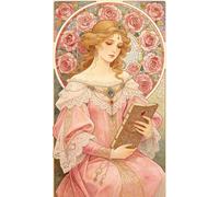 FanZheZhe 11Ct Cross Stitch Kits，Count Counted Stamped Pre Printed Cross Stitch Embroidery Kits for Adults Beginners Starter Advanced Easy Crossstitch A Girl Reading A Book 11Ct40X50Cm