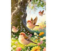 FanZheZhe 11Ct Cross Stitch Kits，Count Counted Stamped Pre Printed Cross Stitch Embroidery Kits for Adults Beginners Starter Advanced Easy Crossstitch Spring, Little Birds 11Ct40X50Cm