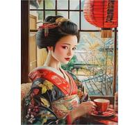 FanZheZhe 11Ct Cross Stitch Kits，Count Counted Stamped Pre Printed Cross Stitch Embroidery Kits for Adults Beginners Starter Advanced Easy Crossstitch Kimono Woman 11Ct40X50Cm