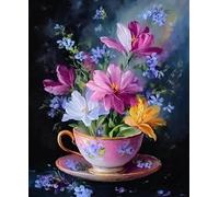 FanZheZhe 11Ct Cross Stitch Kits，Count Counted Stamped Pre Printed Cross Stitch Embroidery Kits for Adults Beginners Starter Advanced Easy Crossstitch Cherry Blossoms Under The Moon40X50Cm