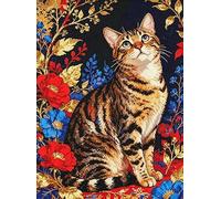 FanZheZhe Beginners Cross Stitch Kits Adult Beginner Cross Stitch Kit, 11 Count Counted Stamped Pre Printed Cross Stitch Embroidery Kits DIY Home Decoration Cats 11ct40x50cm