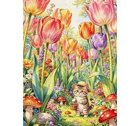FanZheZhe Counted Cross Stitch Kits for Adults Animals 11 Count Counted Stamped Pre Printed Cross Stitch Embroidery Kits DIY Home Decoration Cats 40x50cm
