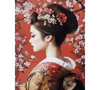 FanZheZhe Counted Cross Stitch Kits for Beginners Adults,11Ct Cross-Stitch Needlecrafts Art Embroidery Kits Arts and Crafts Gifts,Kimono Woman 11Ct40X50Cm