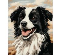 FanZheZhe Cross Stitch Kit with Fabric DIY Embroidery Kits for Beginners Children & Adults with Counted Embroidery Needlepoint Home Decor Gift Pet Dog 11Ct40X50Cm