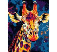 FanZheZhe Cross Stitch Kit with Fabric DIY Embroidery Kits for Beginners Children & Adults with Counted Embroidery Needlepoint Home Decor Gift Giraffe 11Ct40X50Cm